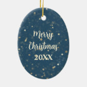 白い白熱［赤熱］光を放つクリスマスツリー セラミックオーナメント (裏面)