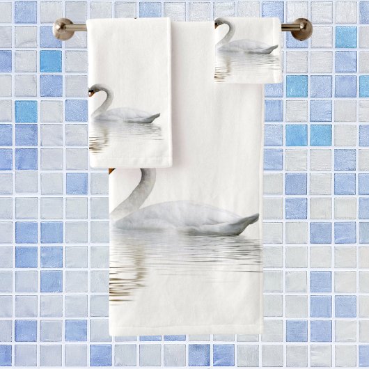 白い白鳥が家族の名前に恋をする バスタオルセット