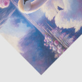 白い白鳥とシグネットパープルのバラの切り離し 薄葉紙 (詳細)