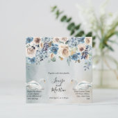 白い白鳥とフローラの水色 招待状 (スタンド正面)