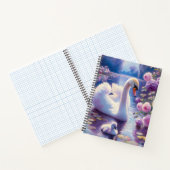 白い白鳥と紫のバラ ノートブック (内部)