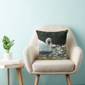 白い白鳥と雛 クッション (椅子)