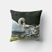 白い白鳥と雛 クッション (裏面)