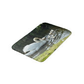 白い白鳥と雛 バスマット (アングル)