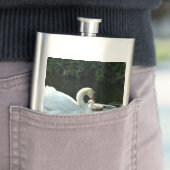 白い白鳥と雛 フラスク (インサイチュ)