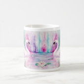 白い白鳥のコーヒー・マグ コーヒーマグカップ (中央)