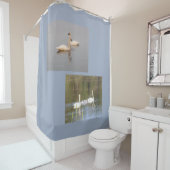 白い白鳥のシャワーカーテン シャワーカーテン (インサイチュ)