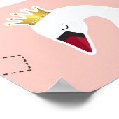 白い白鳥のシームレスパターン。 ポスター (角)