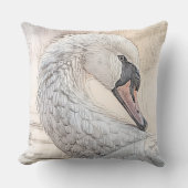 *~*白い白鳥のスケッチ美しいSC1 クッション (正面)