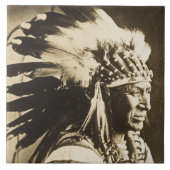 白い白鳥のスー族のインディアンの酋長 タイル (正面)