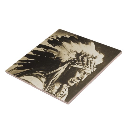 白い白鳥のスー族のインディアンの酋長 タイル (側面)