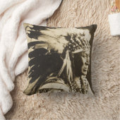 白い白鳥のスー族の責任者のヴィンテージ クッション (ブランケット)