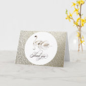 白い白鳥のテクスチャ感謝してい金ゴールド折り畳んだカード カード (黄色い花)