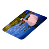 白い白鳥の写真とやる気を起こさせる引用文 マグネット (左側)