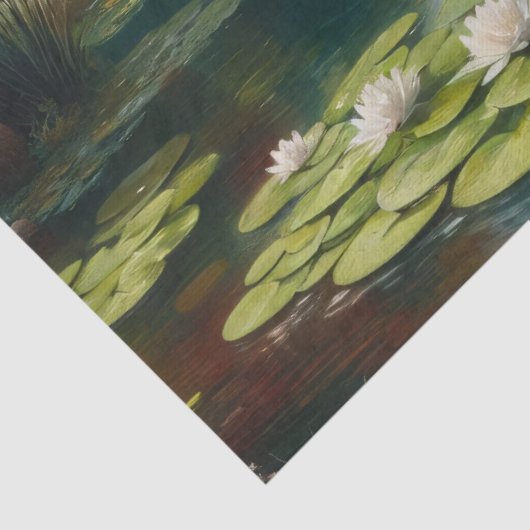 白い白鳥の湖の印象主義のデコページ 薄葉紙 (詳細)