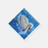 白い白鳥の絵画水色の水鳥、鳥 スタンダードカクテルナプキン (角)