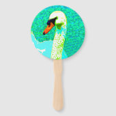 白い白鳥の頭 ハンドファン (裏面)