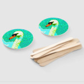 白い白鳥の頭 ハンドファン (組立なし)