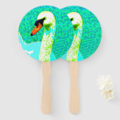 白い白鳥の頭 ハンドファン (正面&裏面)