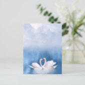 白い白鳥はがき ポストカード (スタンド正面)