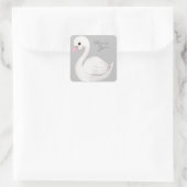 白い白鳥グレエレガントーのスクリプトありがとう スクエアシール (バッグ)