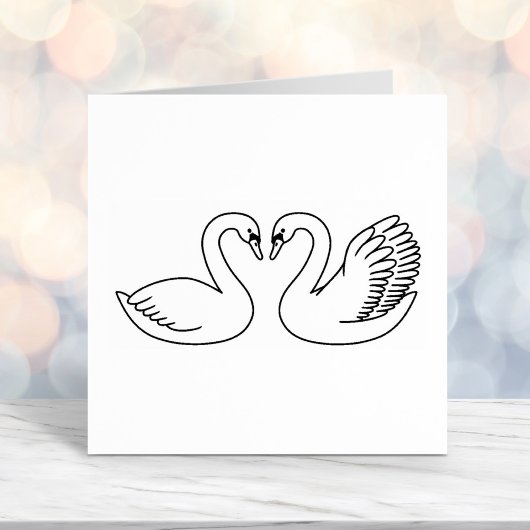 白い白鳥ペア セルフインキングスタンプ