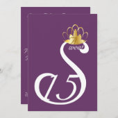 白い白鳥甘い15の戴冠式カスタマイズ_ 招待状 (正面/裏面)