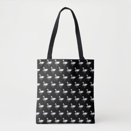 白い白鳥 トートバッグ (正面)