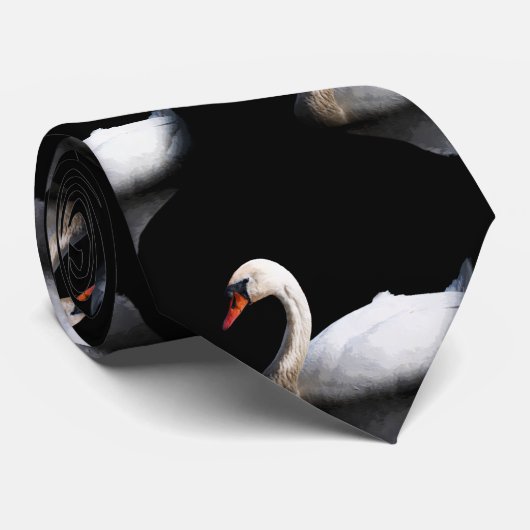 白い白鳥 ネクタイ (ロール)