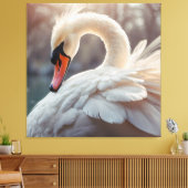 *~*白い白鳥SC1クローズアップストレッチ キャンバスプリント (インサイチュ (リビング))