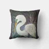 白い白鷺の枕 クッション (裏面)