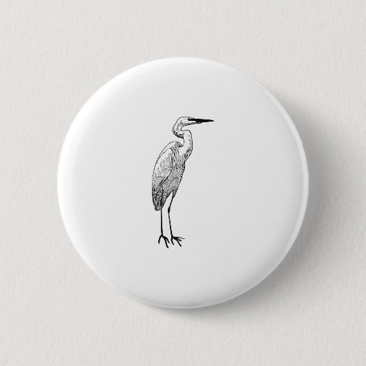 白い白鷺 缶バッジ (正面)