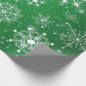 白い盛り合わせクリスマススノーフレーク ラッピングペーパー (角)