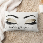 白い目メイクアップラッシュハローゴスチャンパイニュ1 ランバークッション (ブランケット)