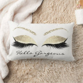 白い目メイクアップラッシュハローゴスチャンパイニュ ランバークッション (ブランケット)