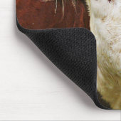 白い直面された肉用牛 マウスパッド (コーナー)