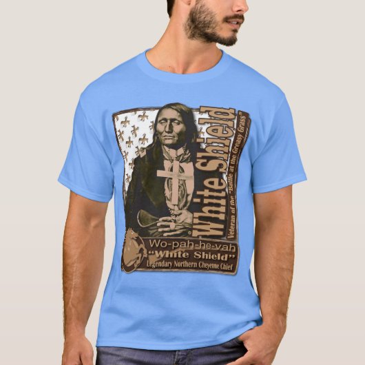 白い盾の北のシャイエンヌの戦士 Tシャツ (正面)
