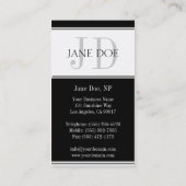 白い看護のストライプ 名刺 (裏面)