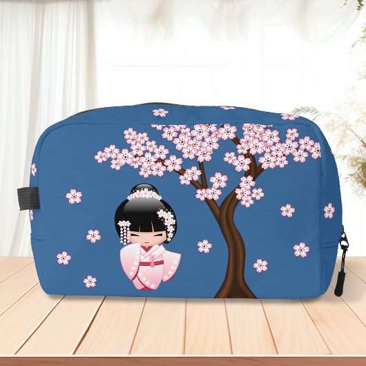 白い着物こけし人形かわいい芸者ガールブルー ドップキット