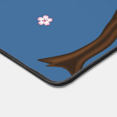 白い着物こけし人形かわいい芸者ブルー デスクマット (コーナー)