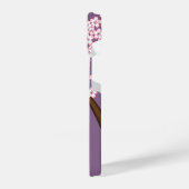 白い着物こけし人形可愛い芸者ガールパープル iPhoneケース (左側面)