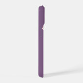 白い着物こけし人形可愛い芸者ガールパープル iPhone 15ケース (右側面)