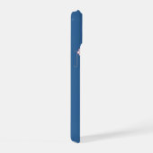 白い着物こけし人形 – かわいい芸者ガールブルー iPhone 15ケース (右側面)