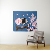 白い着物こけし人形 – かわいい芸者ガール タペストリー (インサイチュ(横))