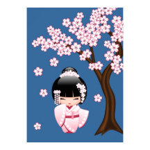 白い着物こけし人形 – かわいい芸者ガール