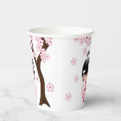 白い着物こけし人形 – かわいい芸者ガール 紙コップ (右)