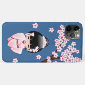 白い着物こけし人形 – かわいい芸者ガール Case-Mate iPhoneケース (裏面(横))