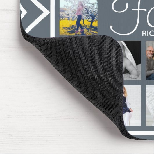 白い矢モダン印ファミリー写真コラージュ マウスパッド (コーナー)