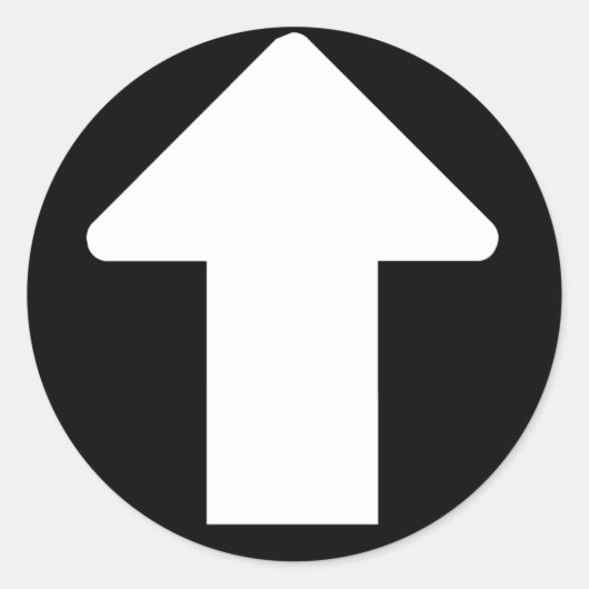 白い矢印 ラウンドシール (正面)