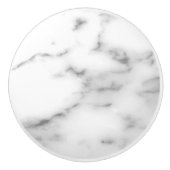 白い石造りの大理石のドアおよび引出しはノブを引っ張ります セラミックノブ (正面)